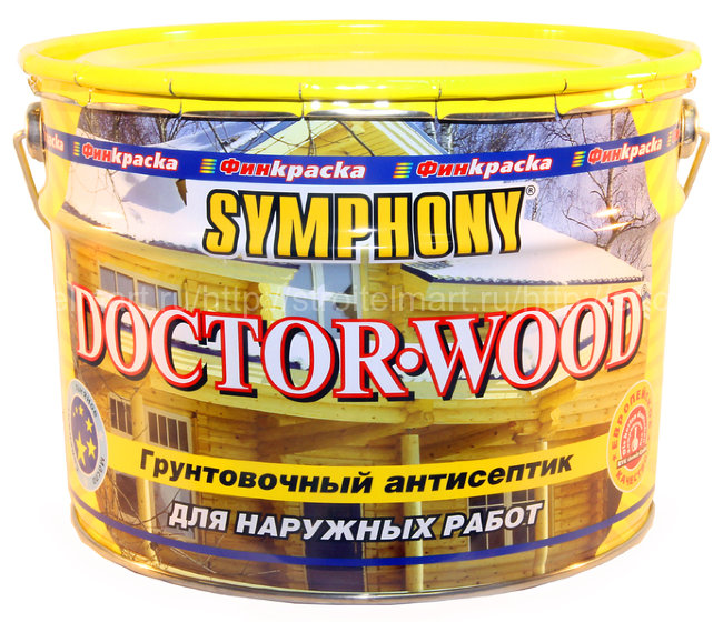 Symphony Doctor Wood (Симфония Доктор Вуд) грунтовочный антисептик для дерева, 9л.