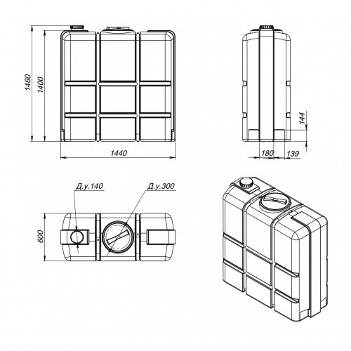 Емкость K 1000л в обрешетке (Экопром) 