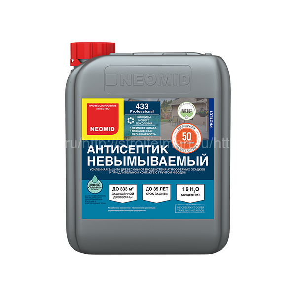 Neomid 433 (Неомид 433) антисептик для дерева невымываемый усиленный (концентрат 1:9) 5 л.