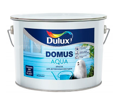 Dulux Domus Aqua BС (Дулюкс Домус Аква) полуматовая водорастворимая краска для деревянных фасадов 10л.