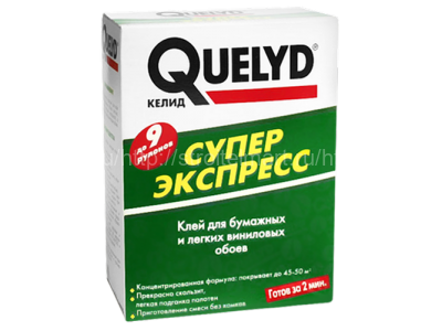 Quelyd Супер Экспресс, клей для бумажных и легких виниловых обоев, 250 г.