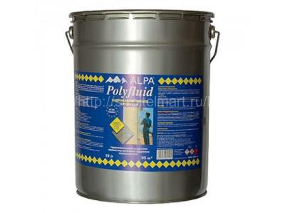 Полифлюид Альпа (Alpa Polyfluid), раствор для гидроизоляции, 19 л.