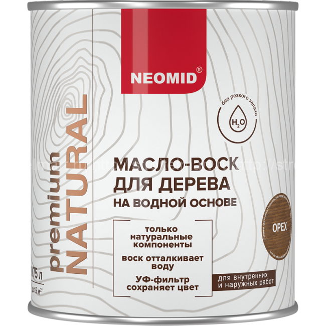 Neomid NATURAL МАСЛО-ВОСК ДЛЯ ДЕРЕВА НА ВОДНОЙ ОСНОВЕ 2 л. Neomid NATURAL МАСЛО-ВОСК ДЛЯ ДЕРЕВА НА ВОДНОЙ ОСНОВЕ 2 л.