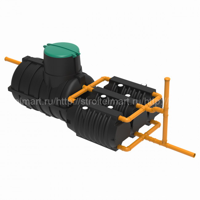 Автономная канализация для частного дома Rostok (Коттеджная Оптима) черный