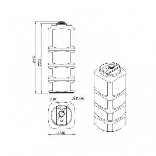 Емкость L 1000л OIL (для топлива) Экопром