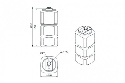 Емкость L 750л OIL (для топлива) Экопром