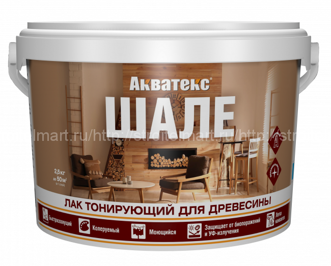 АКВАТЕКС ШАЛЕ (Рогнеда) Лак тонирующий для древесины внутри помещения (цветной) 9кг