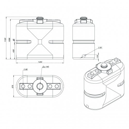 Емкость S 500л OIL (для топлива) Экопром