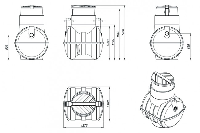 Септик для загородного дома и дачи Rostok Мини (черный)