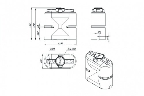 Емкость S 750л OIL (для топлива) Экопром 