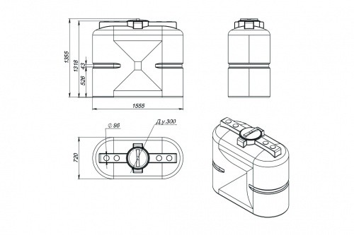 Емкость S 1000л OIL (для топлива) Экопром 