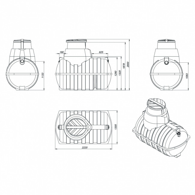 Септик для загородного дома и коттеджа Rostok Загородный (черный)