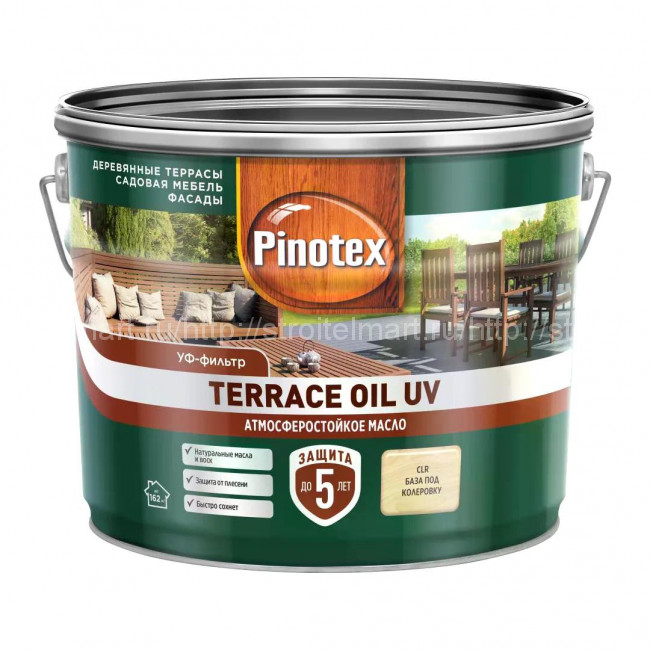 PINOTEX TERRACE OIL UV / ПИНОТЕКС ТЕРРАС ОЙЛ масло для террас фасадов и садовой мебели 9л.