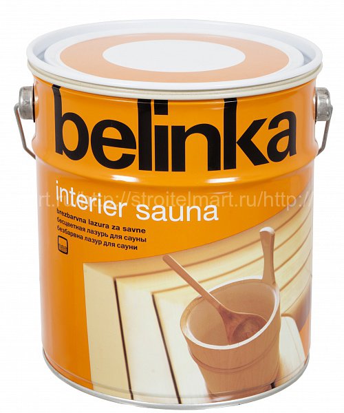 Belinka Interier Sauna (Белинка Интерьер Сауна) декоративное лазурное покрытие для бани и сауны 2,5л