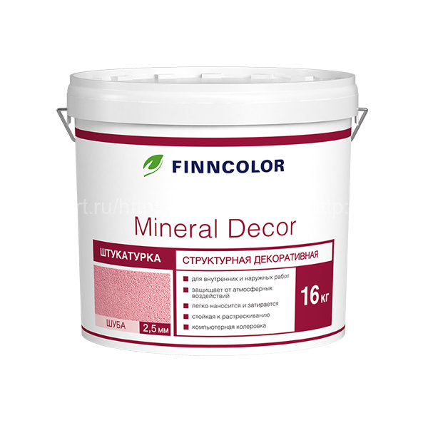 Finncolor Mineral Decor (Финколор Минерал Декор) структурная декоративная штукатурка (шуба 2,5мм) 16кг