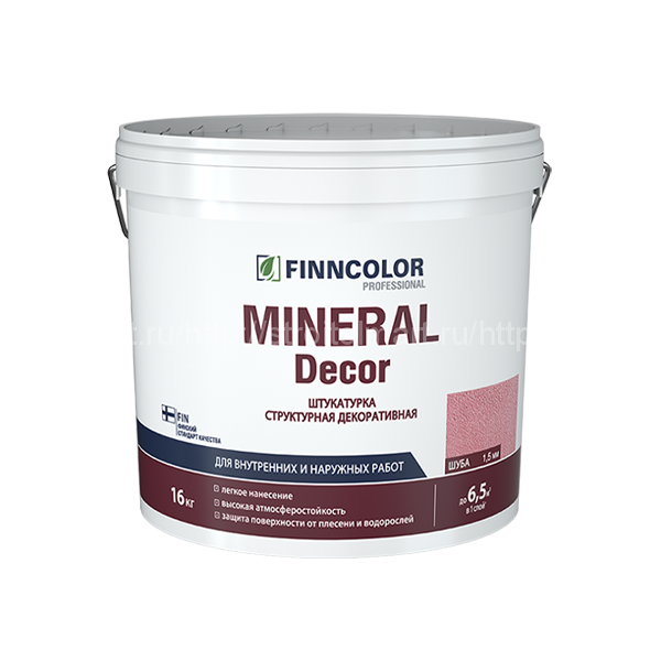 Finncolor MINERAL DЕCOR ШУБА (Финколор Минерал Декор) структурная декоративная штукатурка (шуба 2,5мм) 16кг