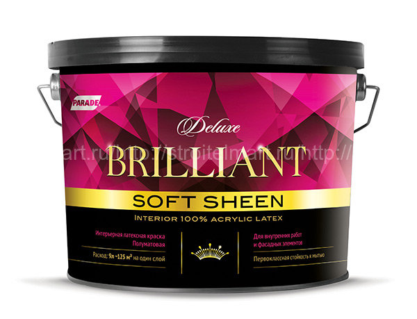 PARADE DELUXE Brilliant soft sheen (Парад) А, интерьерная акриловая, полуматовая краска 10л