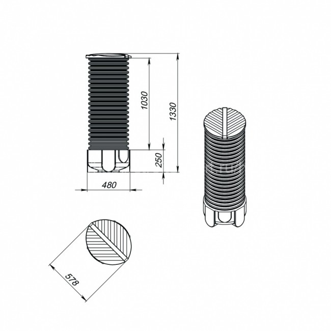Колодец дренажный, высота от 1 до 6 метров (черный)