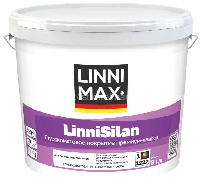 LINNIMAX LinniSilan (ЛИННИМАКС ЛинниСилан) база 1, Глубокоматовая интерьерная краска 9л