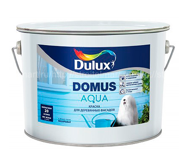 Dulux Domus Aqua BW (Дулюкс Домус Аква) полуматовая водная краска для деревянных фасадов 2,5 л.