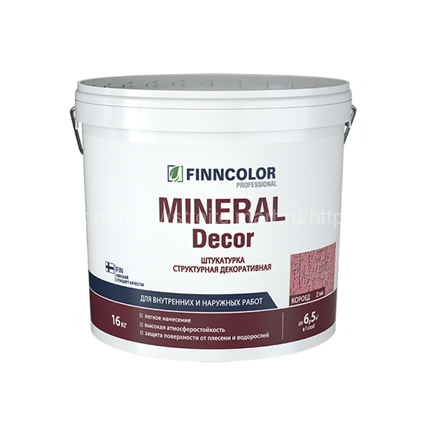 Finncolor Mineral Decor (Финколор Минерал Декор) структурная декоративная штукатурка (короед 2,0мм) 25кг