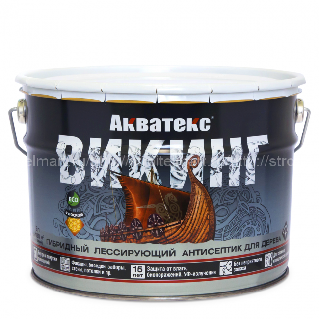 Рогнеда АКВАТЕКС ВИКИНГ гибридный лессирующий антисептик для дерева 9л