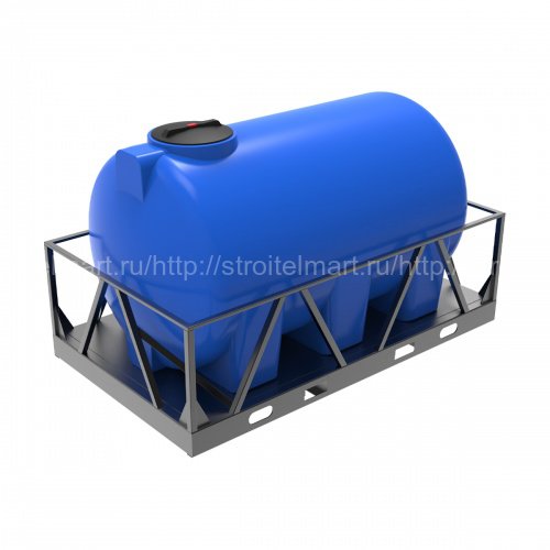 Пластиковый бак для воды с крышкой Экопром H 3000 л в обрешетке
