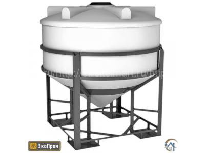 Пластиковая емкость с конусным дном Экопром ФМ в обрешетке 3000 литров