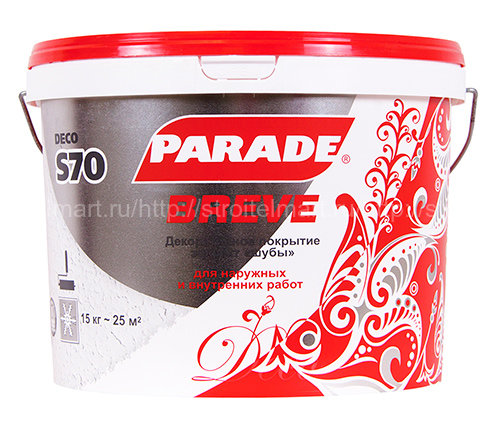 PARADE DECO BREVE S70 (Парад) Декоративная штукатурка с эффектом «шубы» (зерно 0,5мм) 15кг 