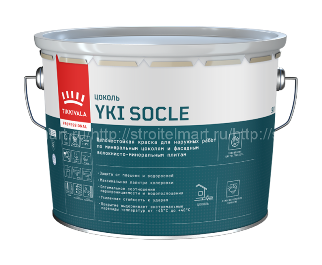 Tikkivala Yki Socle (Юки Цоколь) база А, краска для цоколя щелочестойкая, 2,7л