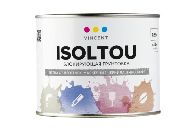 Vincent Isoltou (ИЗОЛЬТУ) грунтовка блокирующая бытовые пятна 0,33л
