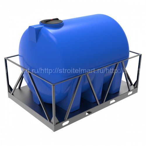 Пластиковый бак для воды с крышкой Экопром H 5000 л в обрешетке