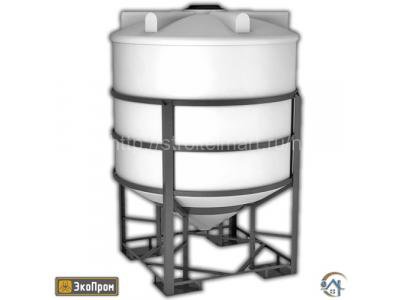 Пластиковая емкость с конусным дном Экопром ФМ в обрешетке 5000 литров