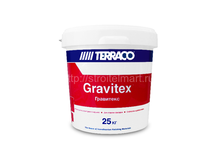 Terraco Gravitex Fine, декоративная фасадная штукатурка с текстурой шагрень, 25кг