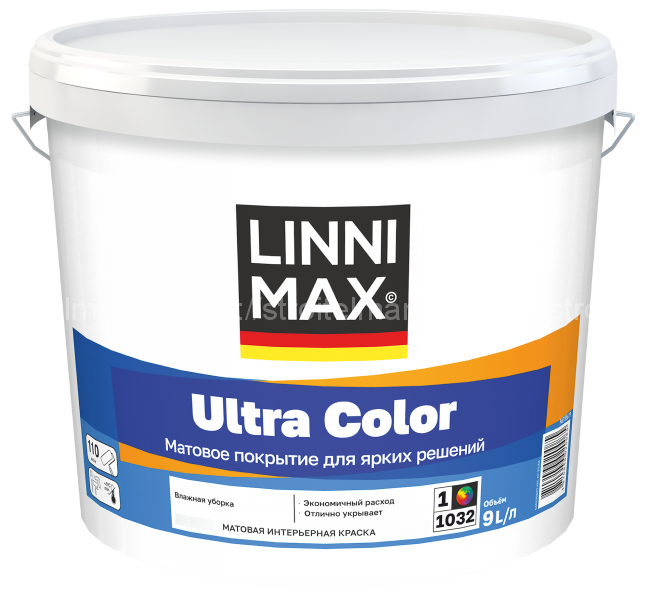 LINNIMAX Ultra Color (ЛИННИМАКС Ультра Колор)база 1, Латексная интерьерная краска 9л