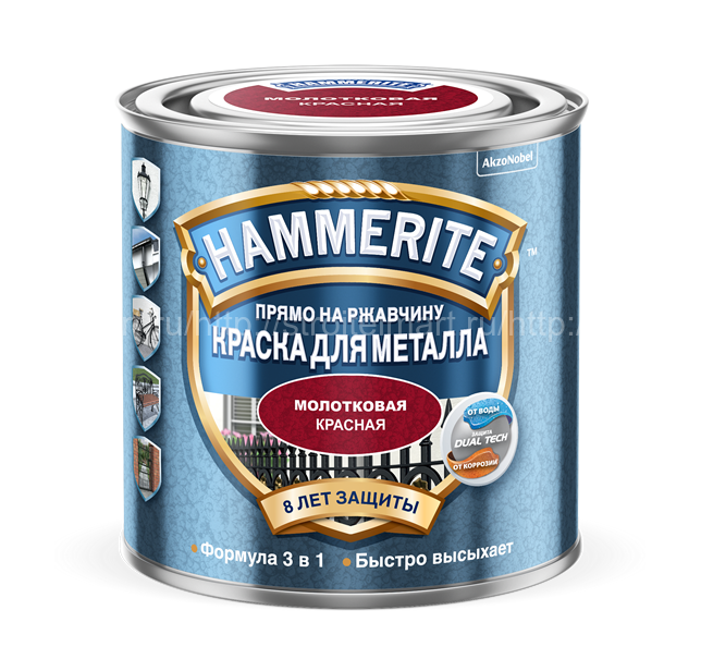 Hammerite Hammered, молотковая краска по металлу и ржавчине, 2 л.