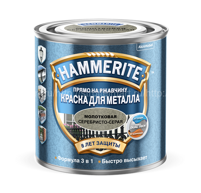 Hammerite Hammered, молотковая краска по металлу и ржавчине, 2 л.