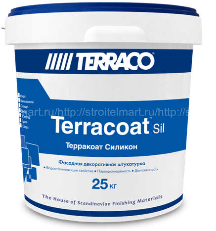 Terraco Terracoat XL Sil, декоративное силиконовое покрытие (штукатурка короед) 25кг (зерно 1.5 мм, 2.0 мм, 2.5 мм)