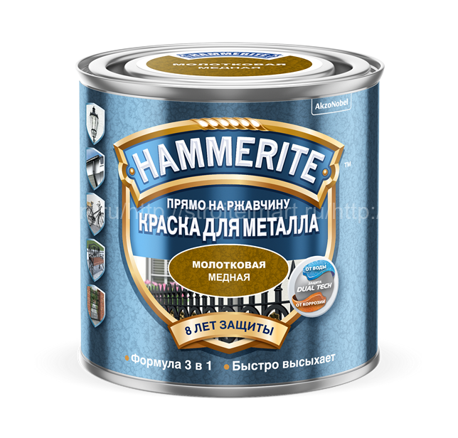 Hammerite Hammered, молотковая краска по ржавчине, 5 л.