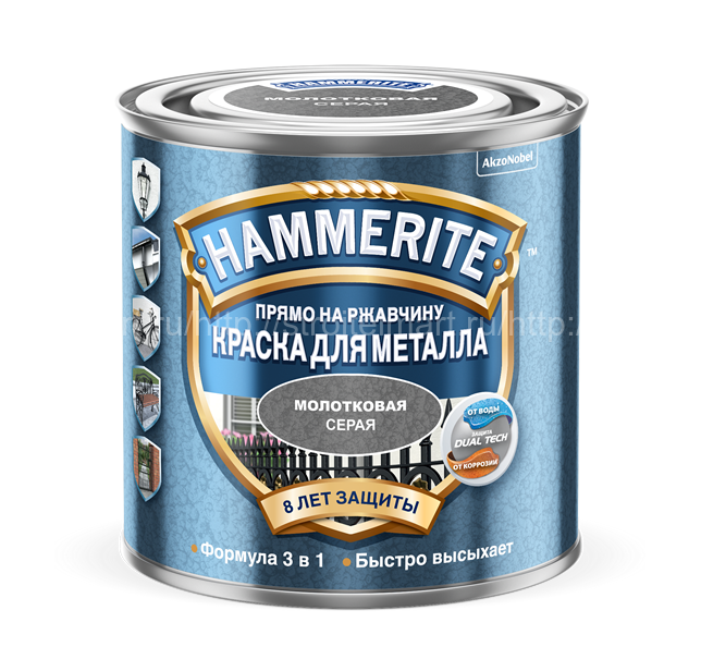 Hammerite Hammered, молотковая краска по ржавчине, 5 л.