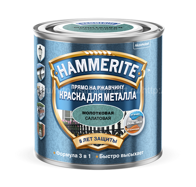 Hammerite Hammered, молотковая краска по ржавчине, 5 л.