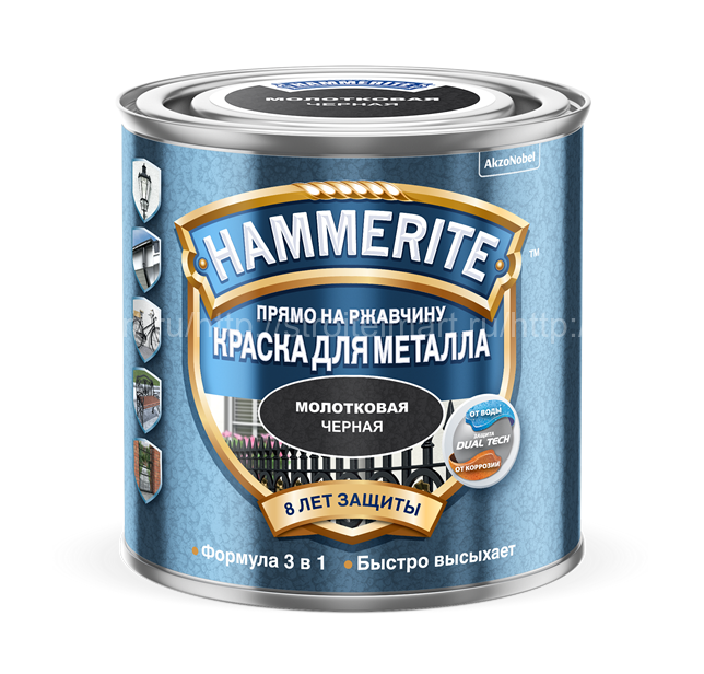 Hammerite Hammered, молотковая краска по ржавчине, 5 л.