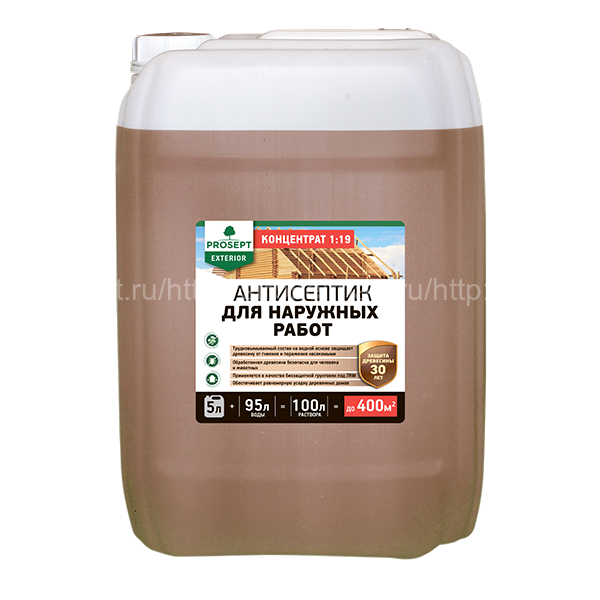 Prosept Exterior (Просепт Эксериор) антисептик для наружных работ по дереву (1:19) 20л.