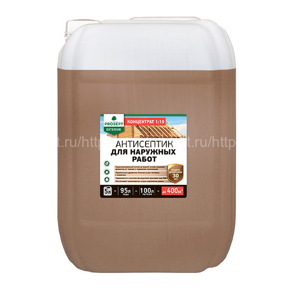 Prosept Exterior (Просепт Экстериор) антисептик для наружных работ по дереву (1:19) 30л.