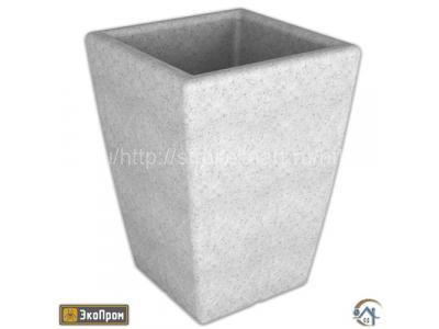 Пластиковое уличное напольное кашпо для цветов Flox P 680 белый гранит