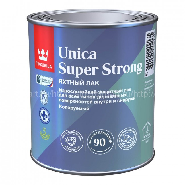Tikkivala Unica Super Strong (Уника Супер) лак износостойкий по дереву, высокоглянцевый 0,9 л.