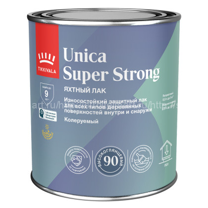 Tikkivala Unica Super Strong (Уника Супер) лак износостойкий по дереву, высокоглянцевый 0,9 л.
