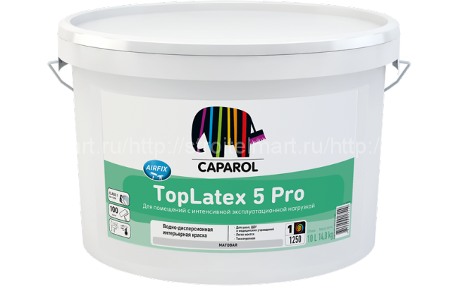 Краска Caparol TopLatex 5 Pro, Bas 1 (Капарол Топлатекс 5 Про) износостойкая интерьерная 10л