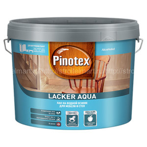 Pinotex Lacker Aqua 70 / Пинотекс Аква Лак на водной основе для стен и мебели глянцевый 9л