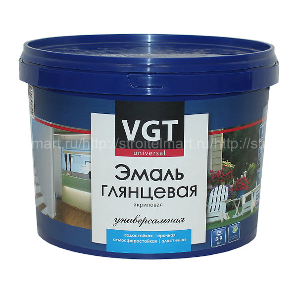 ВГТ (VGT ВДАК 1179) акриловая универсальная эмаль, глянцевая (База А) 15кг